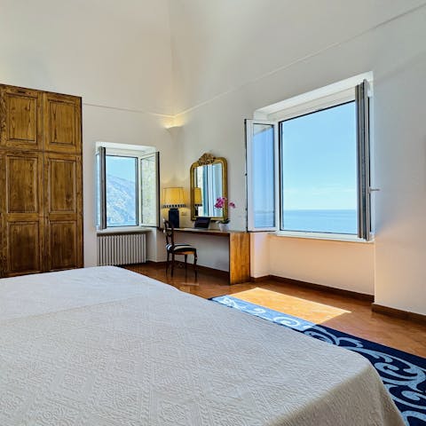 Wake up each morning to sea views