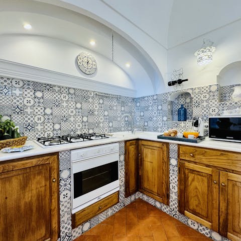 Cook up meals with local ingredients in the cosy kitchen