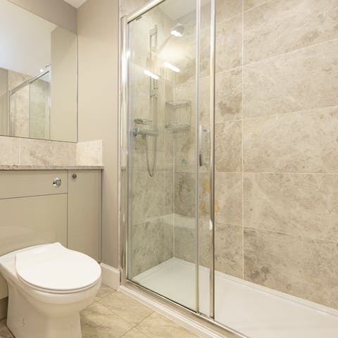 Relax your muscles with a long soothing shower