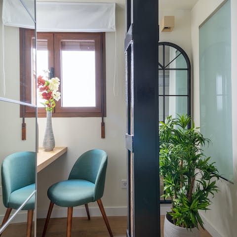 A tucked-away workspace