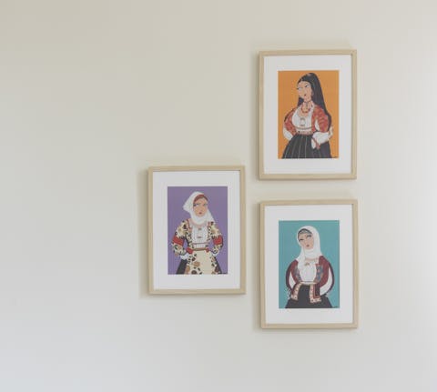 The host's own art
