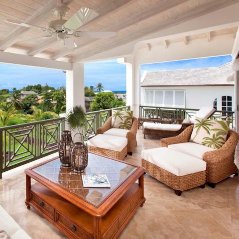 While away the hours on the comfortable covered terrace