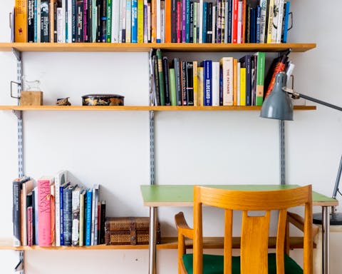 Get some work done at the cosy green desk