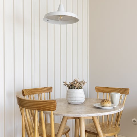 The chic dining area