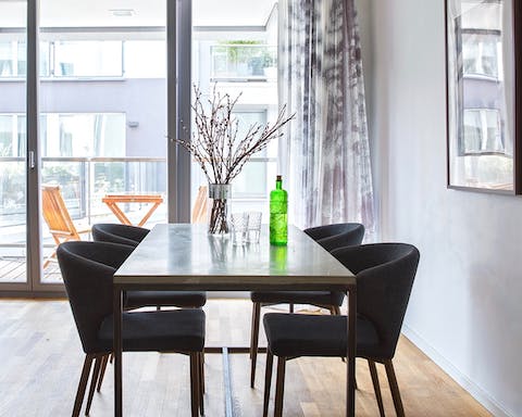 The inviting dining area