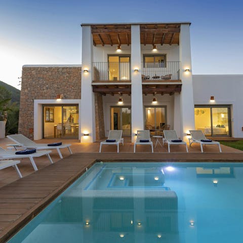 Enjoy an evening dip in the private swimming pool