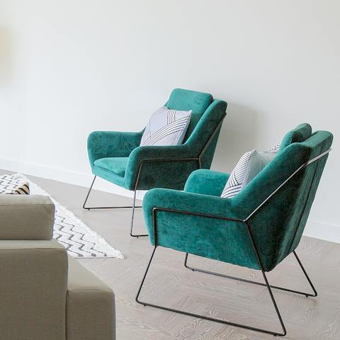 The emerald velvet chairs