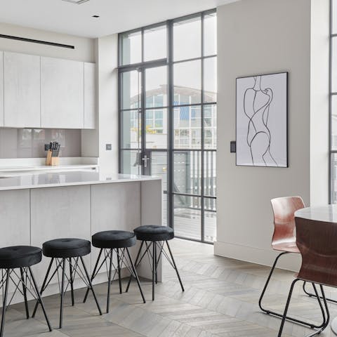 The bright open-plan living space