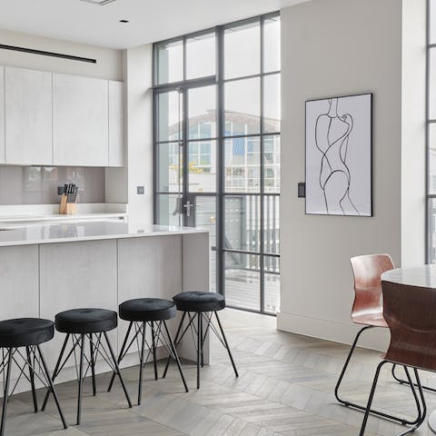 The bright open-plan living space