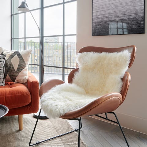 A leather Eames chair