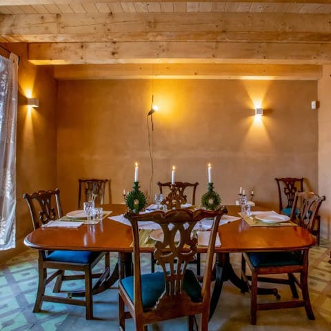 Sit down for a Sicilian meal in the vintage dining area
