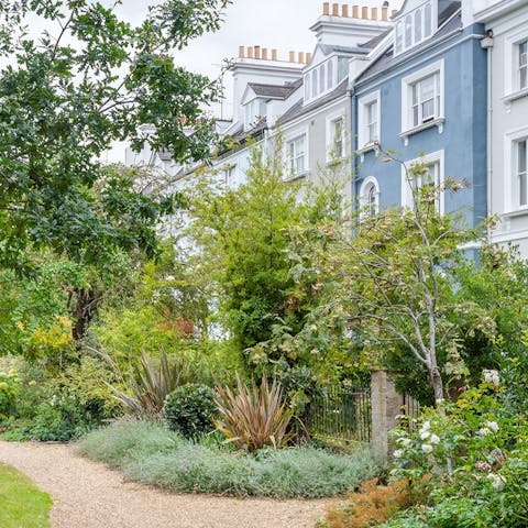 Sip on a glass of wine in the beautiful private garden