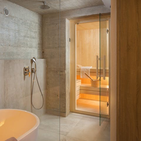 Feel a wonderful sense of wellbeing after a session in the sauna