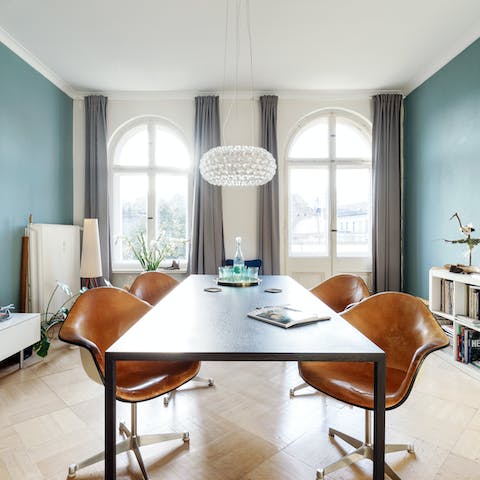 The impressive dining room
