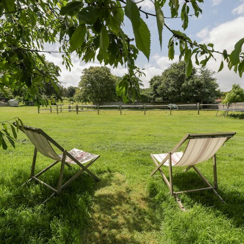 Admire the Somerset scenery from one of the lounge chairs