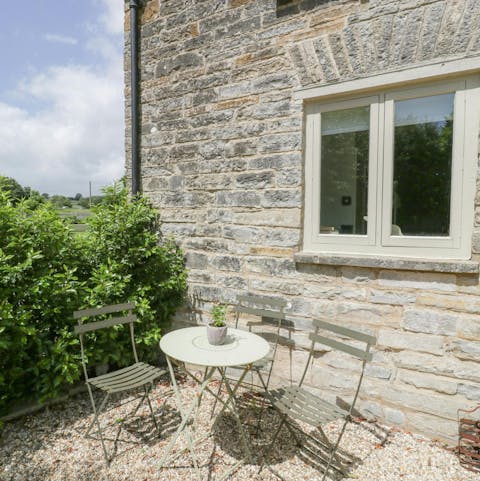 Start the morning with a coffee on the patio