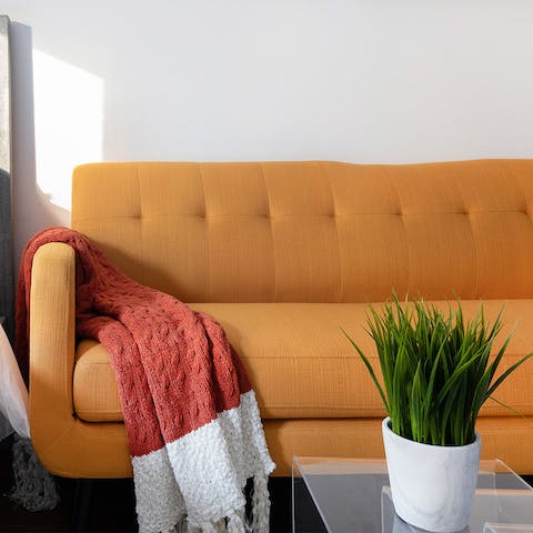 The statement yellow sofa