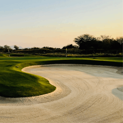 Walk just a couple of minutes to the lush greens of the golf course