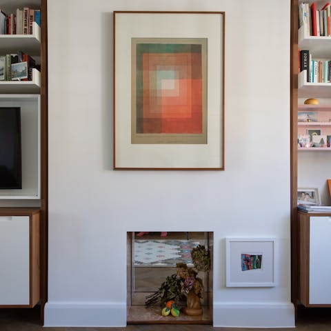 Admire your host's personal collection of curios, books and art