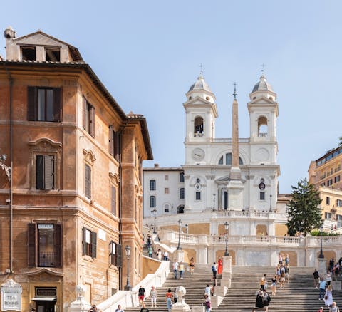 The Spanish Steps around the corner