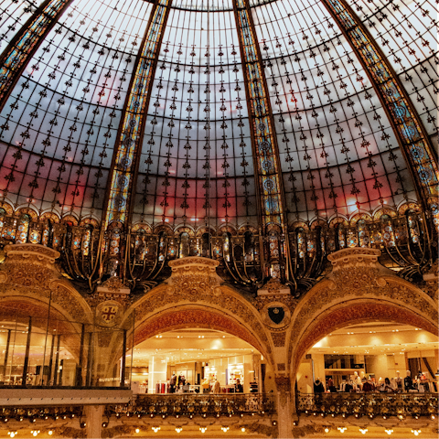 Shop in style at Galeries Lafayette, a five-minute walk away