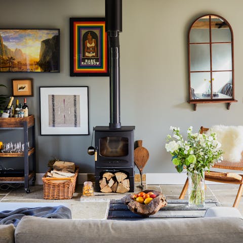 Throw a log on the fire and cosy up for the evening