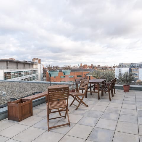 Gaze out over East London from the home's private roof terrace