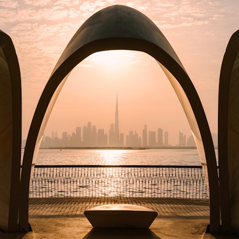Jog along the Dubai Water Canal in Business Bay, a ten-minute stroll from here
