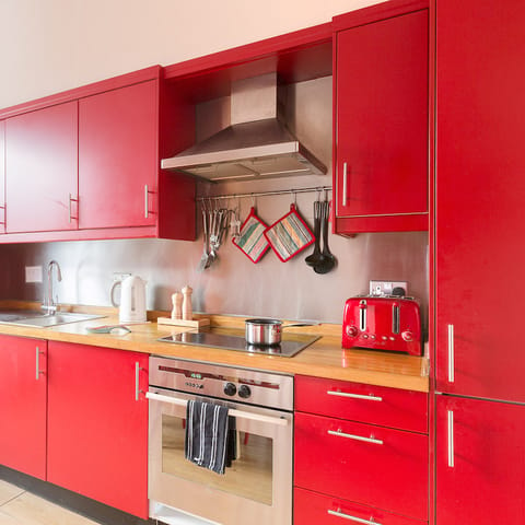 vibrant kitchen area