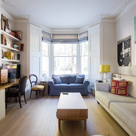 The bright living room