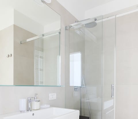 A luxurious rainfall shower