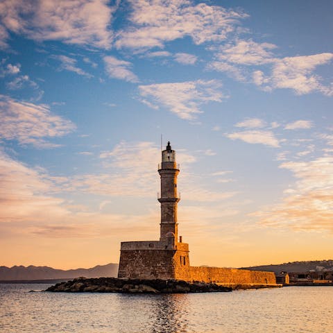Hop in a taxi and head to Chania for shopping, dining and sightseeing along the sea