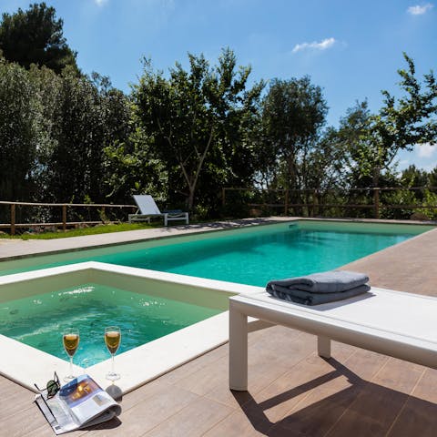 Spend the day lounging by the tranquil private pool
