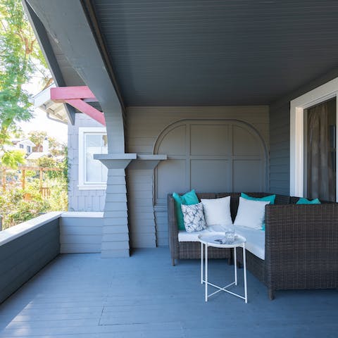 Savour your morning coffee on the porch outside