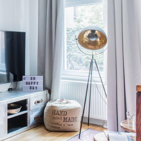 A galactic floor lamp