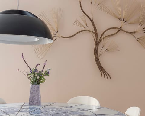 The warm, eye-catching colour palette