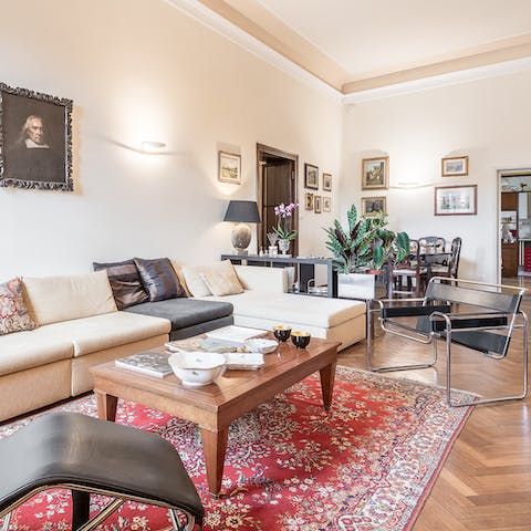 Spread out in the living room