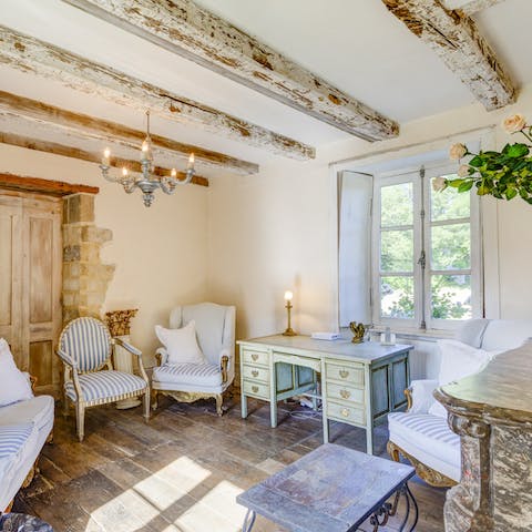 The perfect nook to curl up with a novel or pen a romantic letter