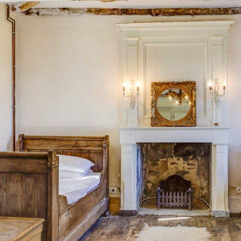 Carefully salvaged antique pieces add character to this home