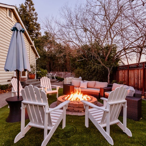 Pull up a seat for drinks around the fire