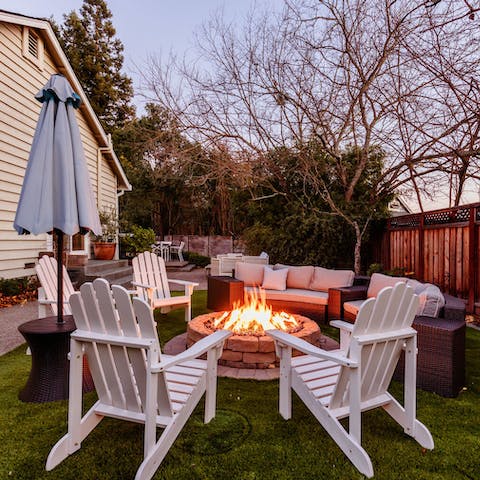 Pull up a seat for drinks around the fire