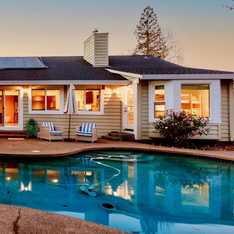 Swim a few laps of the private outdoor pool