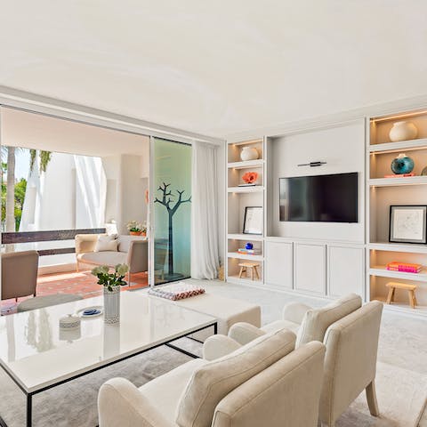 Sink into the plump armchairs for a glass of sparkling
