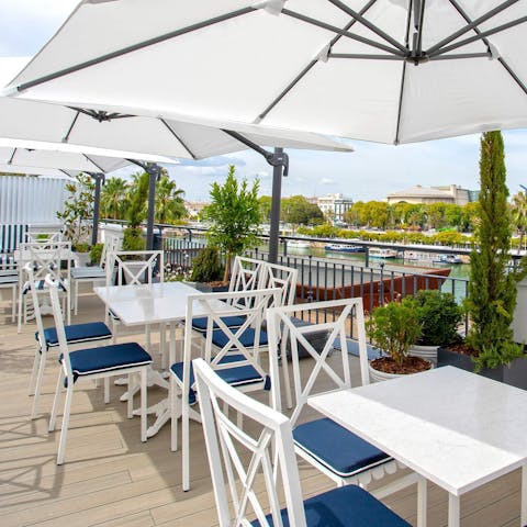 Enjoy a sherry on the shared roof terrace