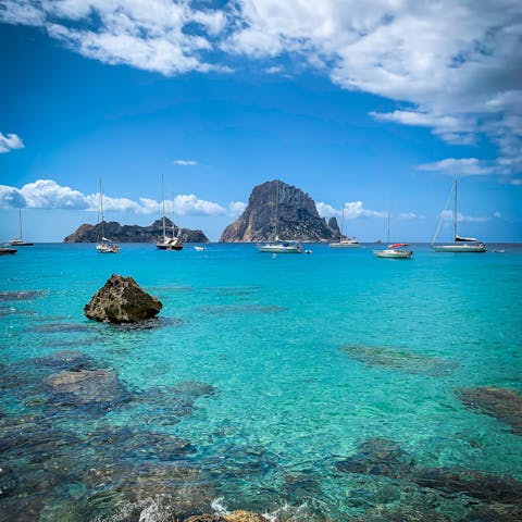 While away the days on Ibiza's beautiful beaches and exploring famous markets