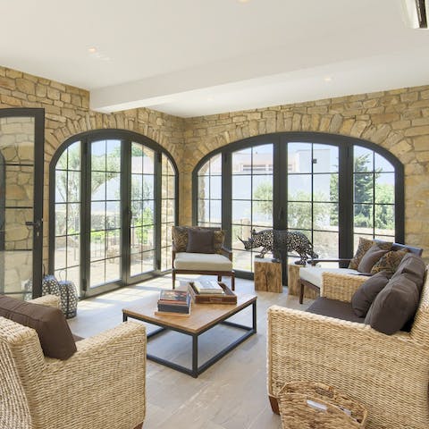Unwind in this cosy, airy living space