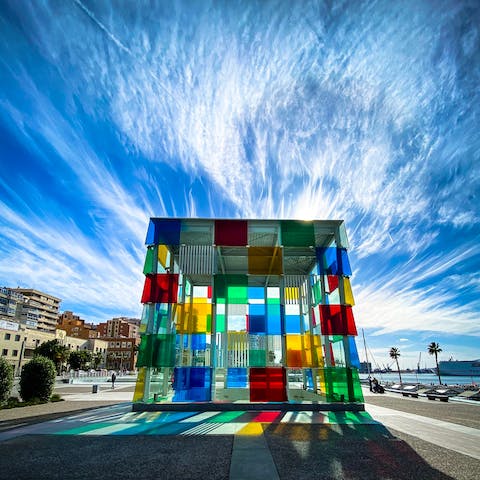 Explore the modern artwork at the Centre Pompidou, a good walk away