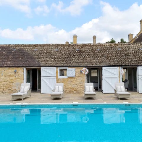 Splash about in the heated pool or unwind in the yoga studio