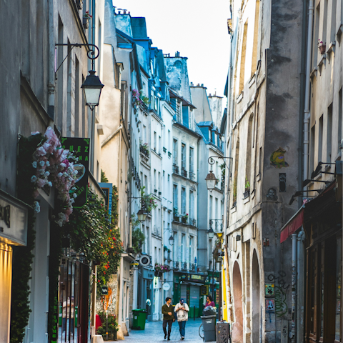 Meander through the charming streets of the Marais