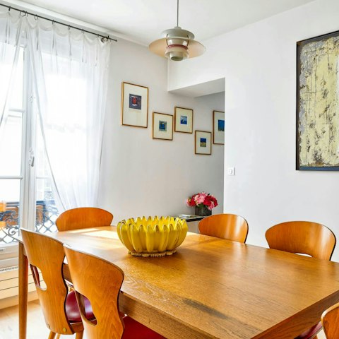 Sit down for a home-cooked meal at the spacious dining table